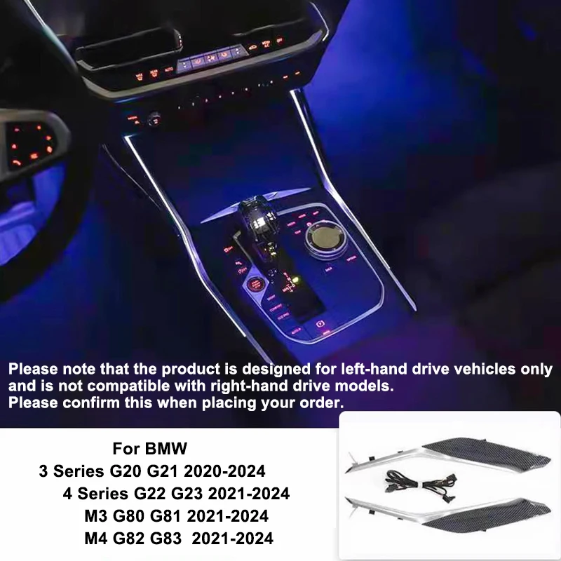 

BMW 3/4 Серии G20 G21 G22 M3 M4 Карбоновая LED Подсветка Центральной Консоли Декоративная Полоса Интерьера Материал ABS Для 2...
