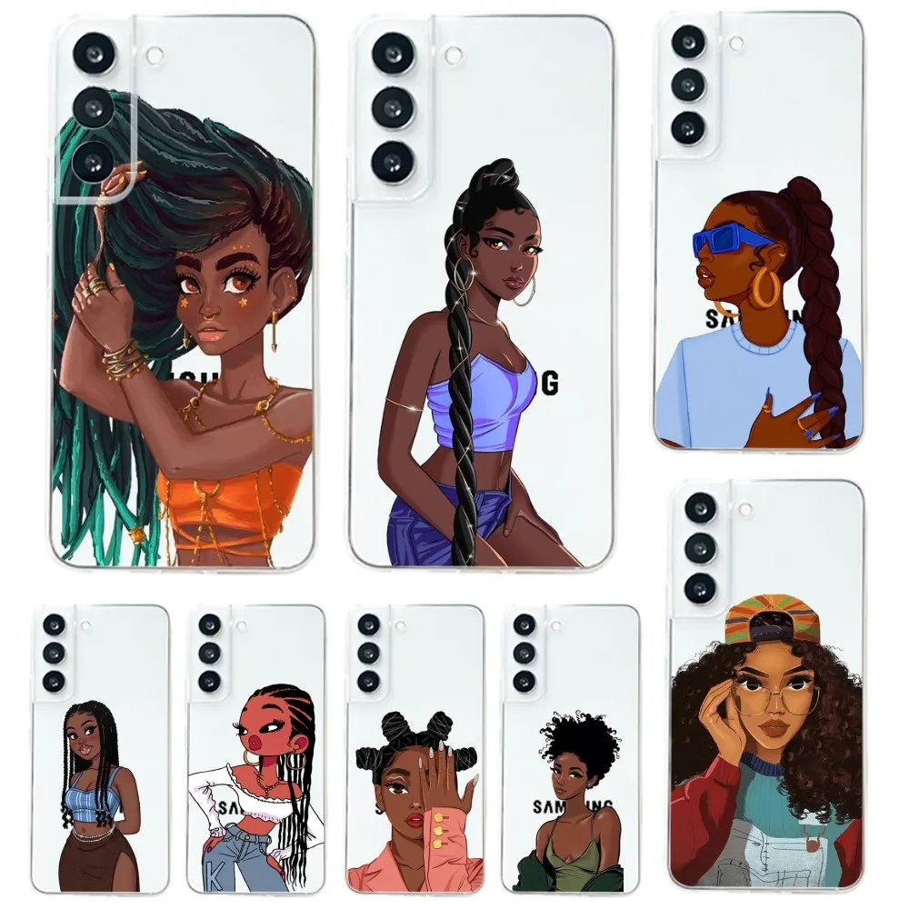 Черный чехол для телефона Melanin Poppin с Африканской девушкой Samsung Galaxy A71 70 52 51 40 31 A50 30S
