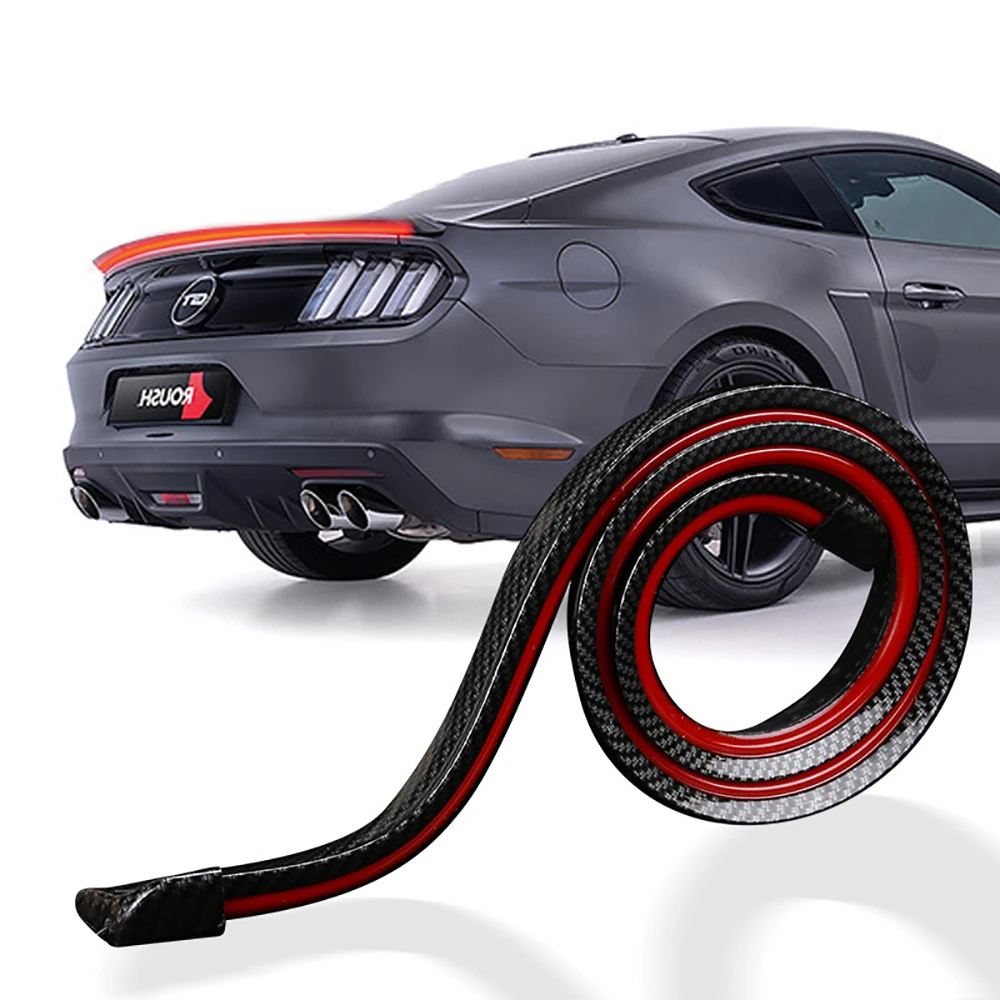 

120cm Led Spoiler Light For Car Rear Spoiler Lamp The Third Brake Light Stop Signal Light 12V Universal Black Carbon Fiber
