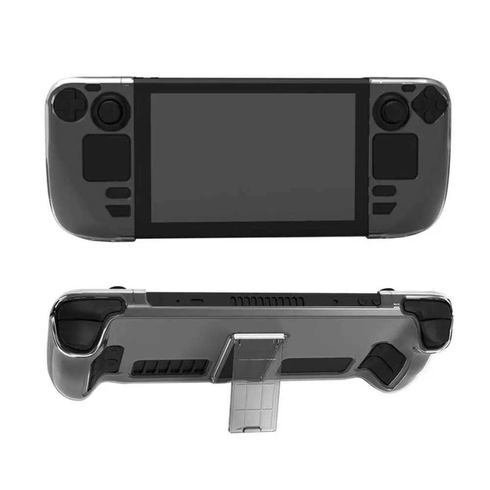 

Hard Protective Case Transparent Split Crystal Shell With Stand Compatible For Steam Deck Game Console