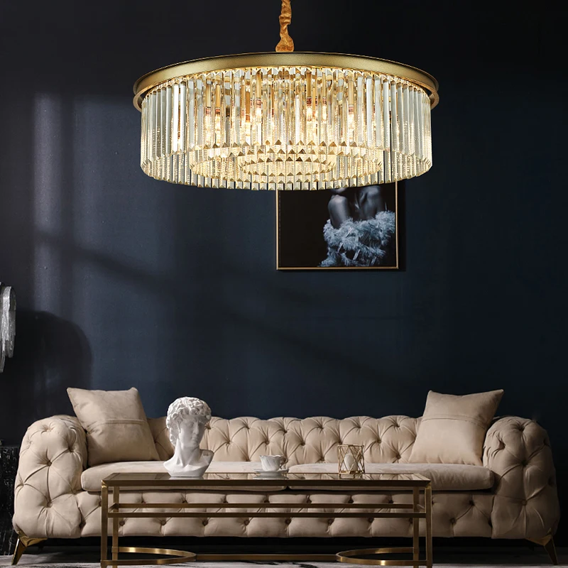 

YUNYI Luxury Chandelier Light Living Room Warm Lamp Round Hotel Villa Decoration Modern Crystal Chandeliers Lighting
