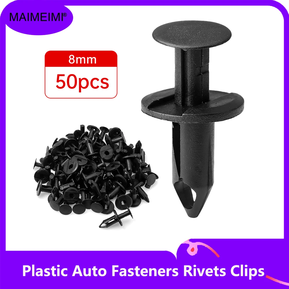 

50 шт. черный автомобильный бампер дверная панель крыло вкладыш зажимы фиксатор пластиковые автозастежки заклепки зажимы
