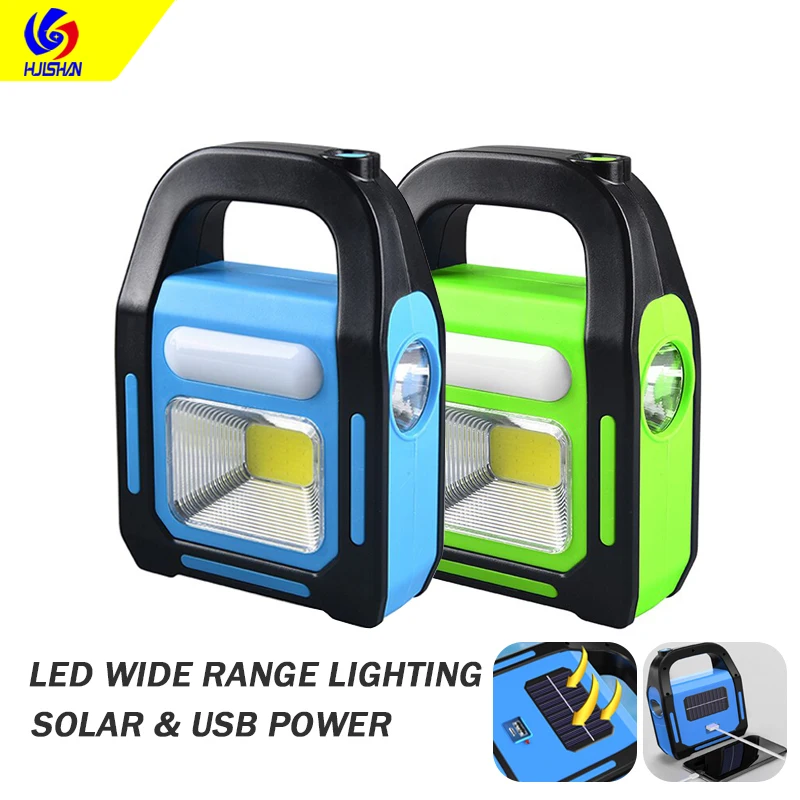 

Суперъяркий ручной фонарь на солнечной батарее, Рабочий фонарь с COB матрицей, внешний аккумулятор с USB-зарядкой, фонарик для экстренного отк...