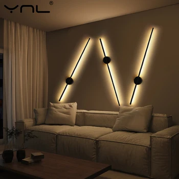 Modern LED Wall Sconce Lamp Decor Nordic Interior Wall Light 85-265V Black Gold Body For Home Bedroom Closets Background