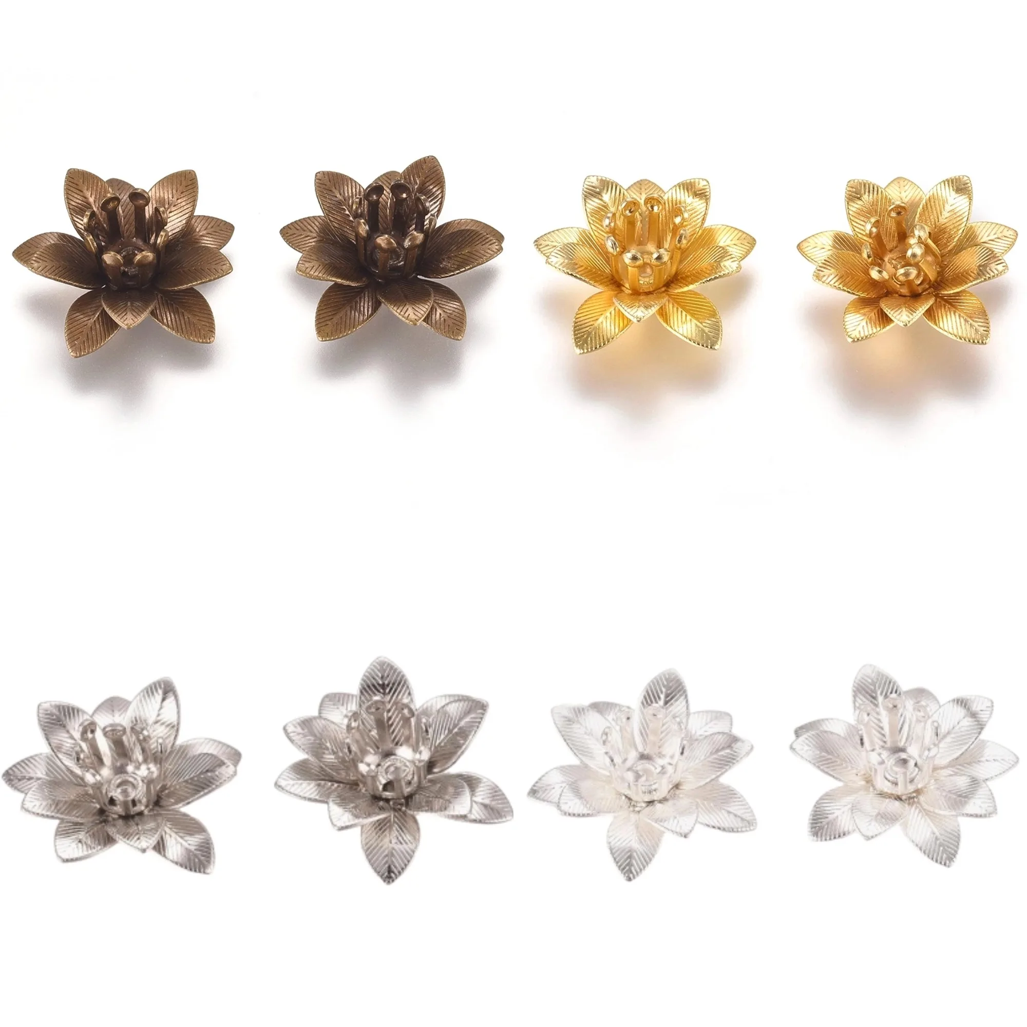 10 шт. 3D латунные колпачки для цветочных бусин многоплошные металлические