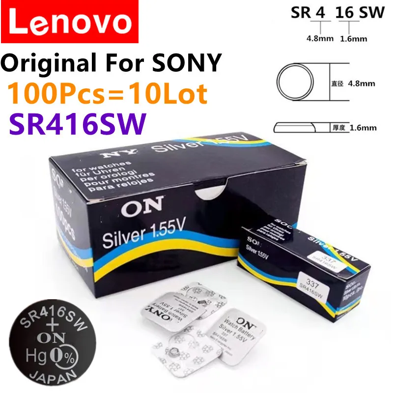 

100pcs Original For SONY SR416SW button battery watch battery coin cell batteries 623 D337 V337 SP337 1.55V Individual packaging