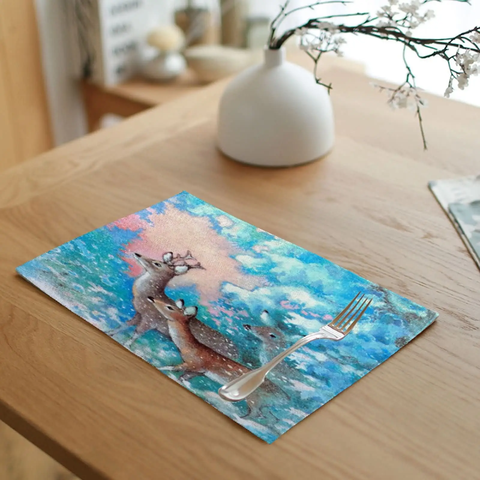 

Винтажные коврики, синие и коричневые салфетки, набор квадратных салфеток для обеденного стола, Квадратные Коврики для журнального столика