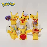 6 piece set pokemon figures dolls collection pikachu cartoon pok%c3%a9mon series anime model ornaments toys kids birthday gift