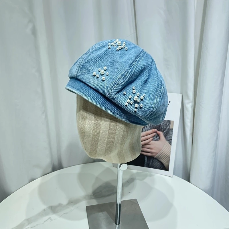 Преппи сладкий жемчуг ковбойский берет для детей Весна/Лето онлайн красное лицо