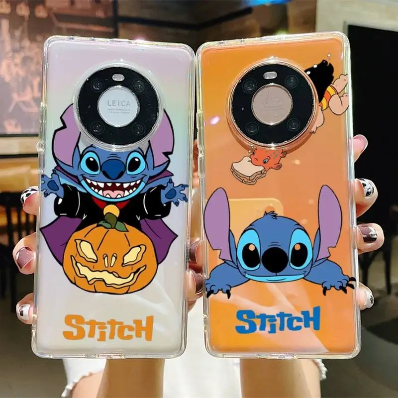 

BANDAI Stich Phone Case for Samsung A51 A52 A71 A12 for Redmi 7 9 9A for Huawei Honor8X 10i Clear Case