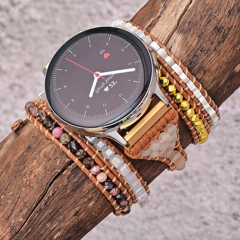 20mm 22mm watch strap For Samsung Galaxy watch 3 4 Women Nylon Braided Jewel bohemia Bracelet For Huawei Amazfit Bip GT/2/GT 2E