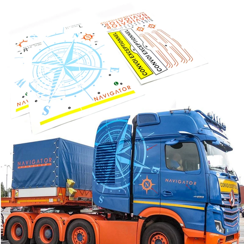 

Sticker NAVIGATOR Decorate for 1/14 Tamiya RC Truck Trailer Tipper Benz ACTORS Car Diy Parts