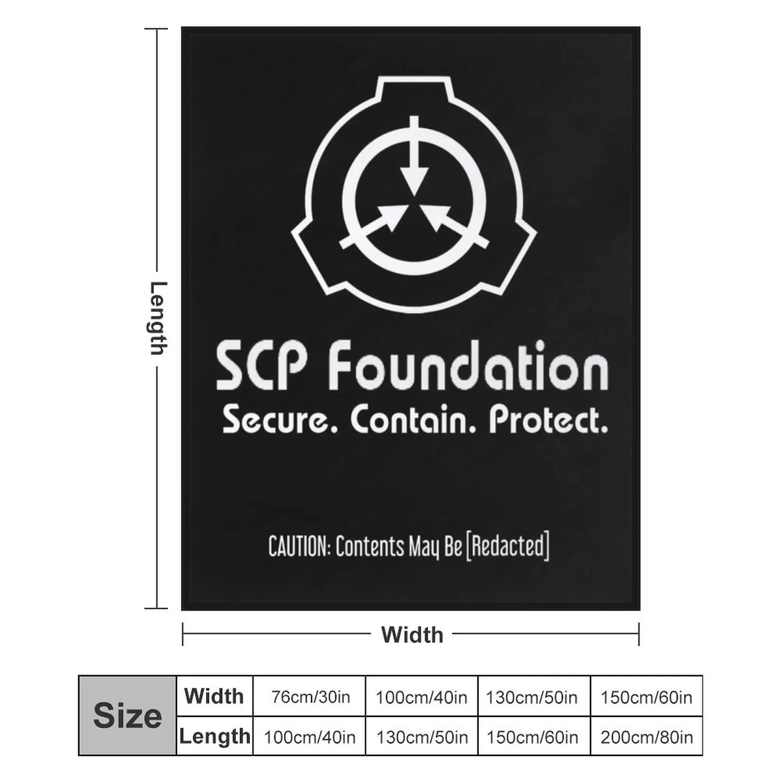 SCP Foundation: Contents May Be [Redacted] (Черное) Плед Пушистые роскошные пледы