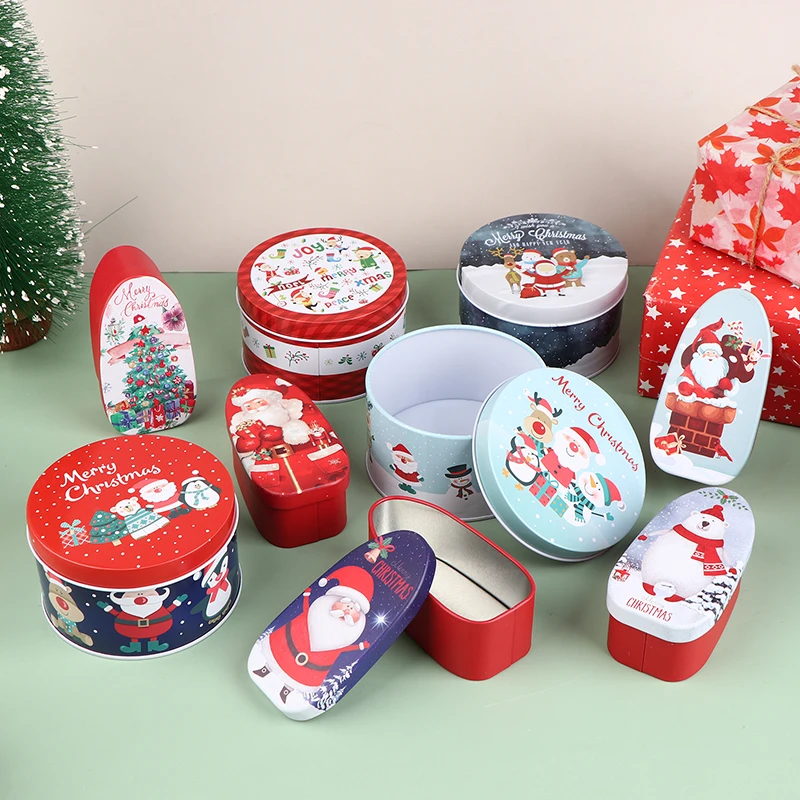 Santa Snowman Ornament Cookie Jar Candy Storage Box Children's Gift Food Storage Container