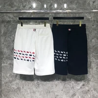 tb small animal embroidered cotton shorts casual sports pants five point pants mens summer fashion straight pants
