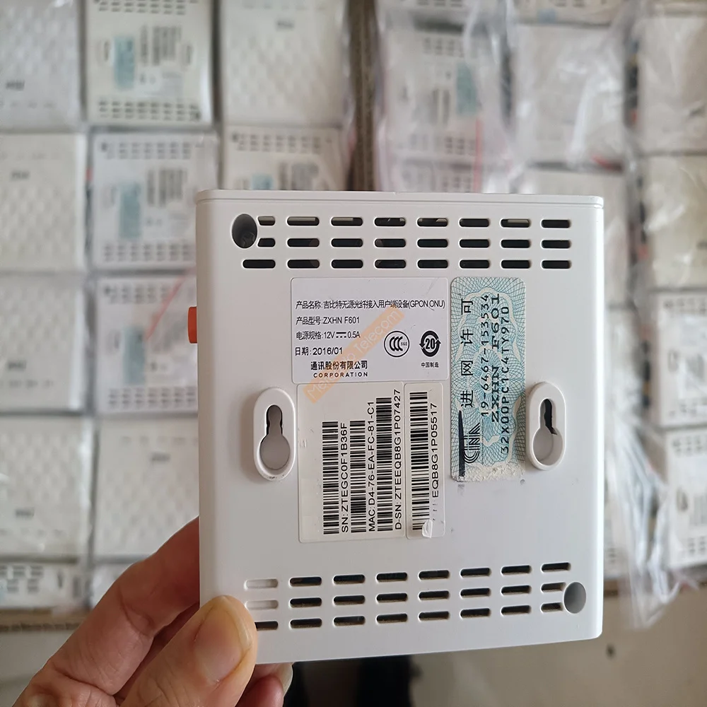 100% Original ZTE F601 1GE port Version 6.0 GPON Terminal ONT Optical Terminal 1GE Port Novo New shell Free shipping