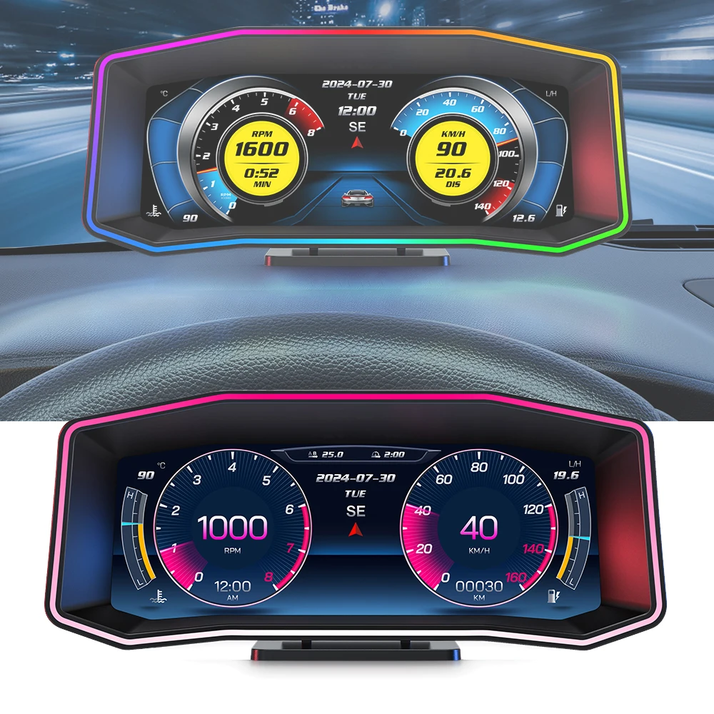 

Новый многофункциональный встроенный компьютер OBD2 + GPS об/мин турбо давление масла температура воды среднее расход топлива GPS спидометр