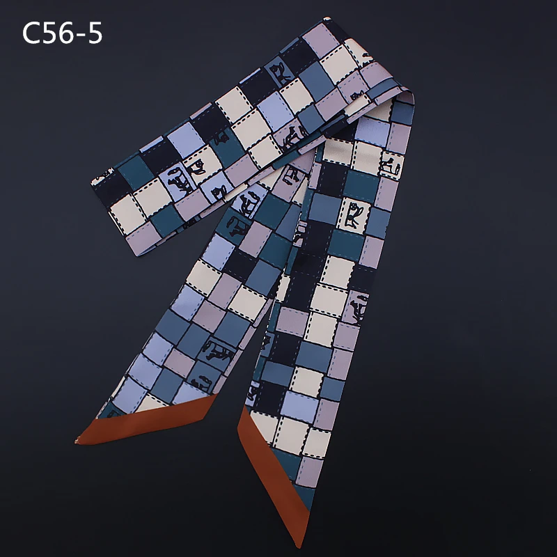 

95 см * 5 см цветной сетчатый ремешок с принтом маленький шарф женский шелковый шарф повязка на голову длинные шарфы сумка аксессуары ленты хиджаб