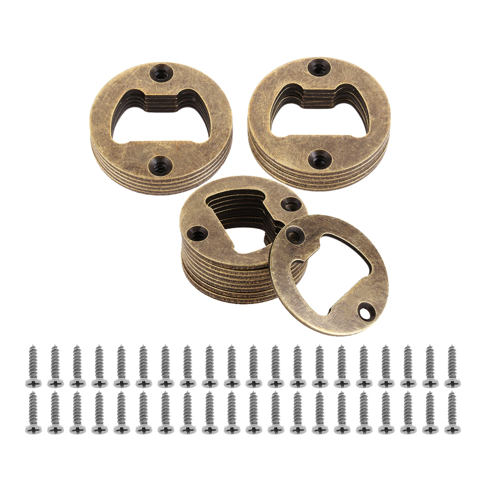

10 or 5 Pcs Round Bottle Opener Insert 40mm Wine Beer Opener Bar Drinking Accessories with Screws Home Kitchen Party Supplies