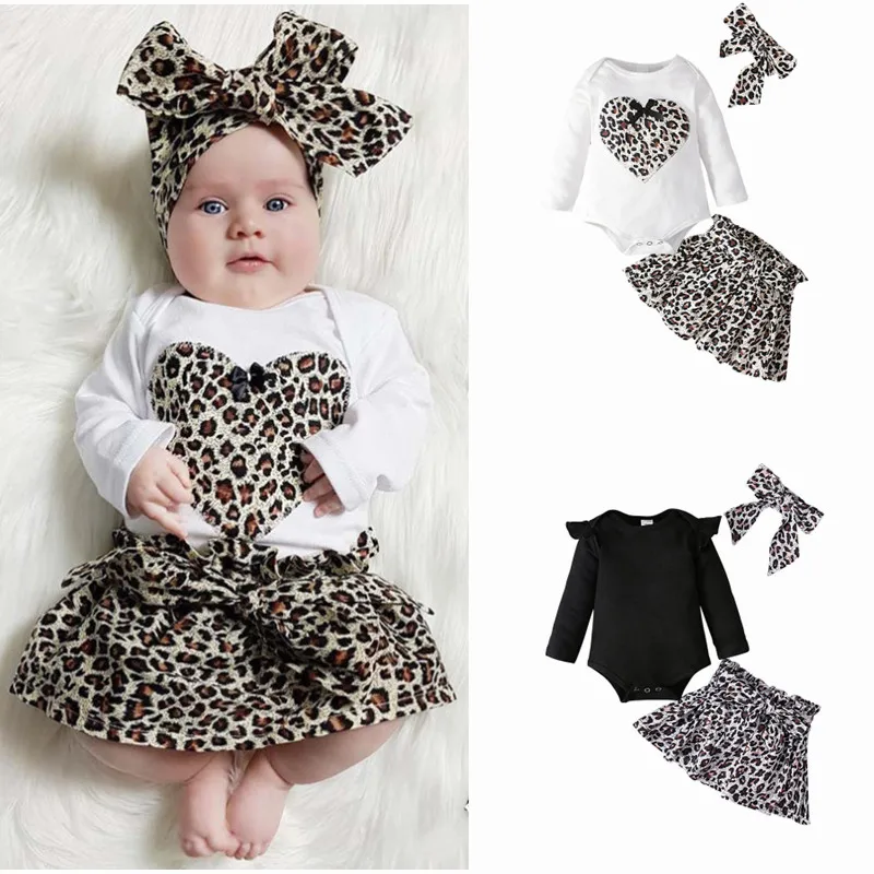 

Детская одежда, костюм для маленьких девочек на весну и осень, комбинезон с длинным рукавом + короткая юбка с леопардовым принтом, милый кост...