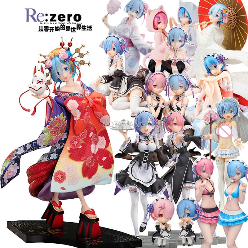 15-23cm Re:Life In A Different World From Zero Rem Ram Anime Action Figure PVC Maid Outfit Arab Collection Model Dolls Toy Gifts | Игрушки и