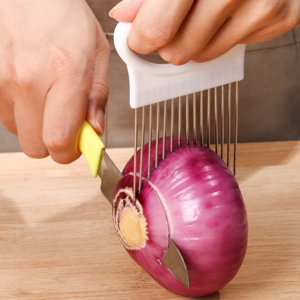 

Stainless Steel Onion Needle Fork Vegetable Fruit Slicer Tomato Cutter Cutting Holder Kitchen Accessorie Tool Cozinha Acessório