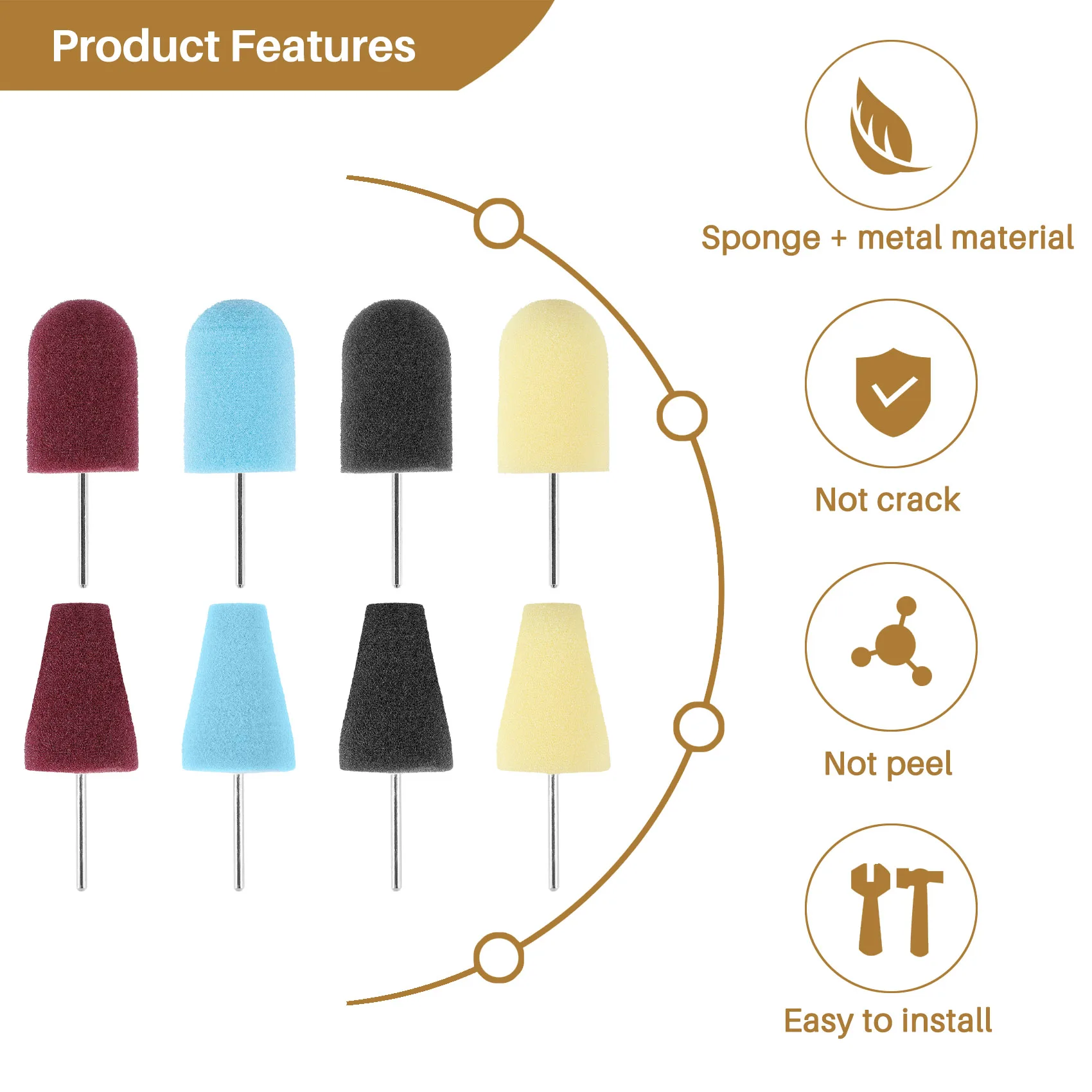 Флюоресцентная Губка Для Полировки Автомобиля конусная металлическая