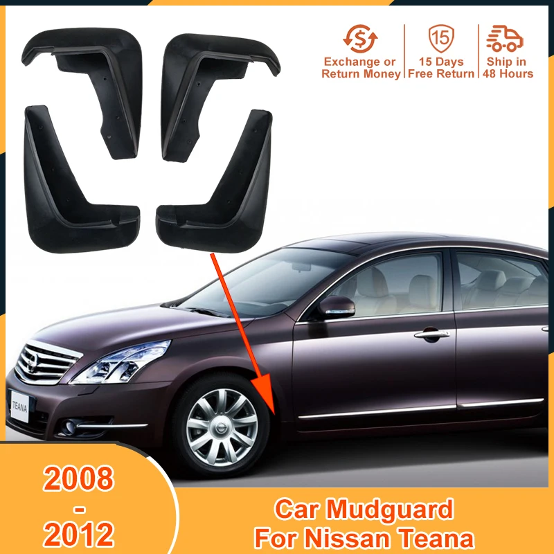 

4Pcs/Set Auto Car Mudguard Mud Flap for Nissan Teana 2008 2009 2010 2011 2012 Mudflaps Protector Splash Guards Fender Black PVC