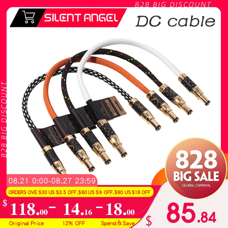 

Silent Angel DC Cable With Anti-interference Carbon Fiber Housing Upgrade HiFi Power Source 20cm 50cm 150cm Apply To F1 F2
