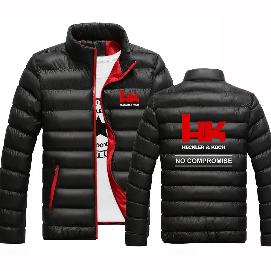 

Hk Heckler Koch No Compromise 2023 New Men's Printing Winter Thicken Fashion Zipper Jackets keep Warm Casual Harajuku Coats