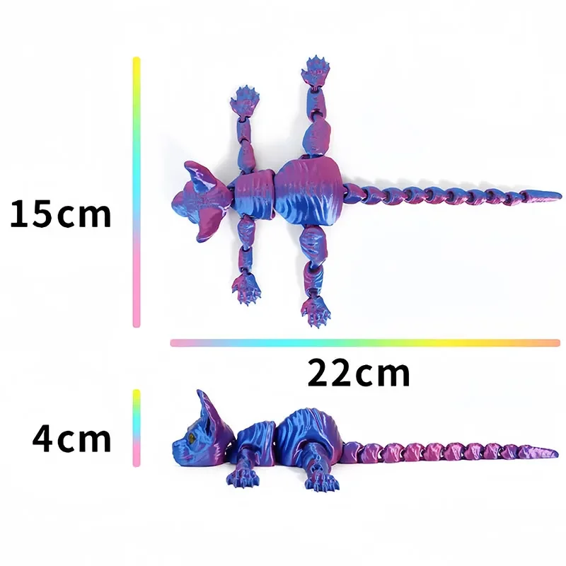 Фото Фигурка кошки с 3D принтом, реалистичные мини-животные, игрушка, многошарнирный подвижный домашний декор, красочный настольный ремесленный орнамент, подарок на день рождения №4