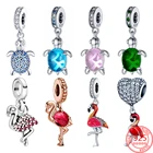 Женский браслет в виде фламинго, из серебра 100% пробы