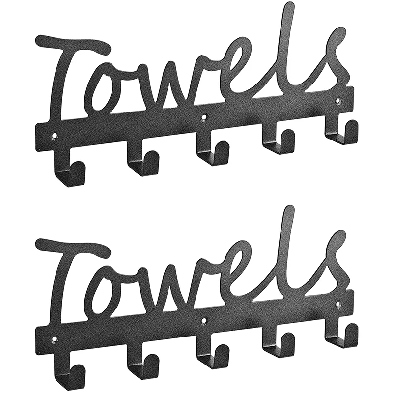 

2 Pcs Bath Towel Racks Towel Holder, Decorative Bath Organizer Wall Mount Hooks For Storage Of Washcloths,Robe