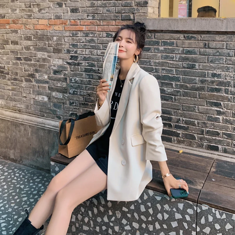 

2022 Spring New Fashion Korean Version Of The Slim Slim Small Suit Women's British Wind Apricew Small Suits