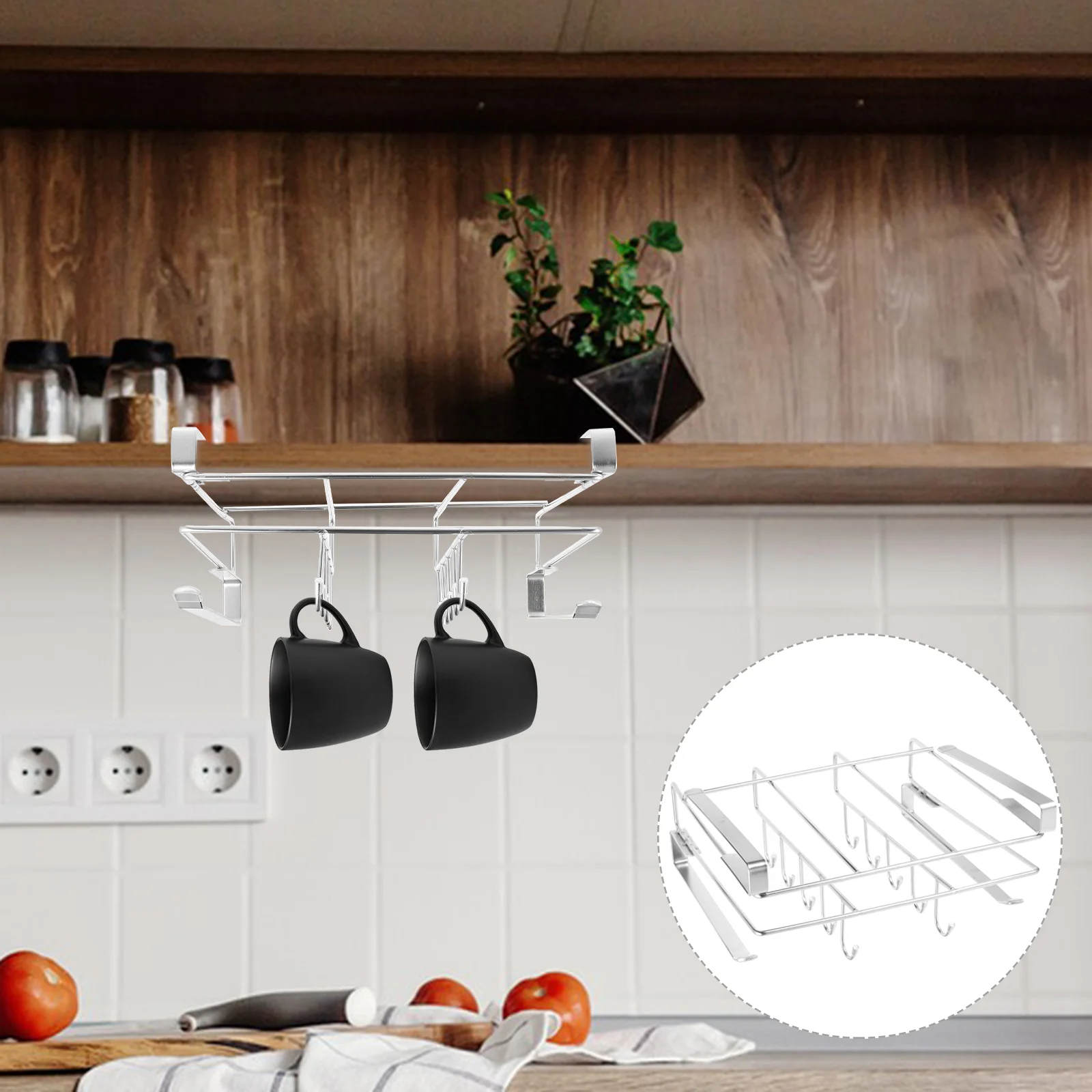 

Under Cabinet Storage Rack Shelf Organizer Space-saving Holder Hangers Kitchenware Utensil For Cutlery Hanging