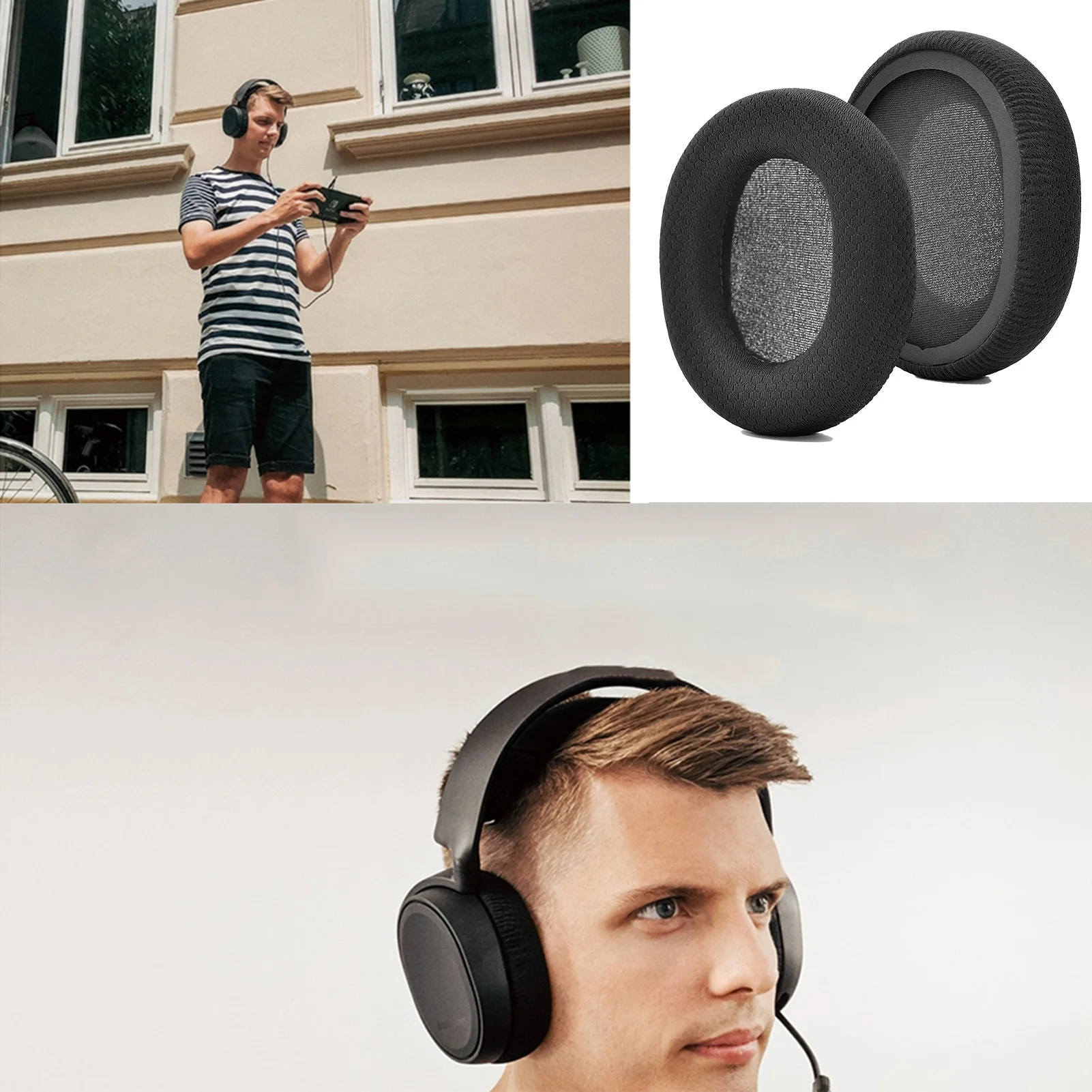 

2pcs For SteelSeries Arctis 3 5 7 9 Pro Prime Gaming Headset Foam Earpads Ear Pads Sponge Cushion Replacement Elastic Ear Muffin