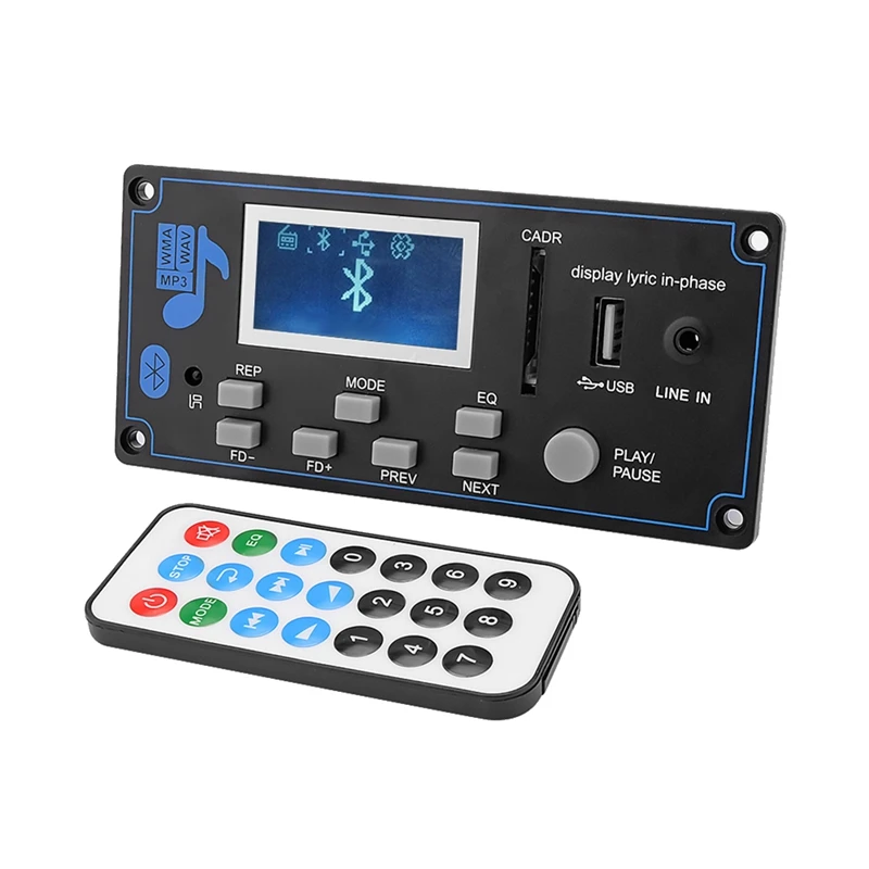 

Плата декодера MP3 WAV WMA, декодирование MP3-плеера с ЖК-дисплеем, аудио модуль с поддержкой FM-радио, AUX, USB, 12 В