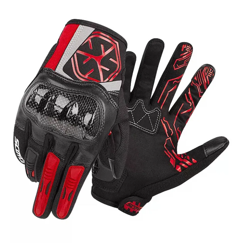 Осенние мужские мотоциклетные перчатки SCOYCO защита из углеродного волокна