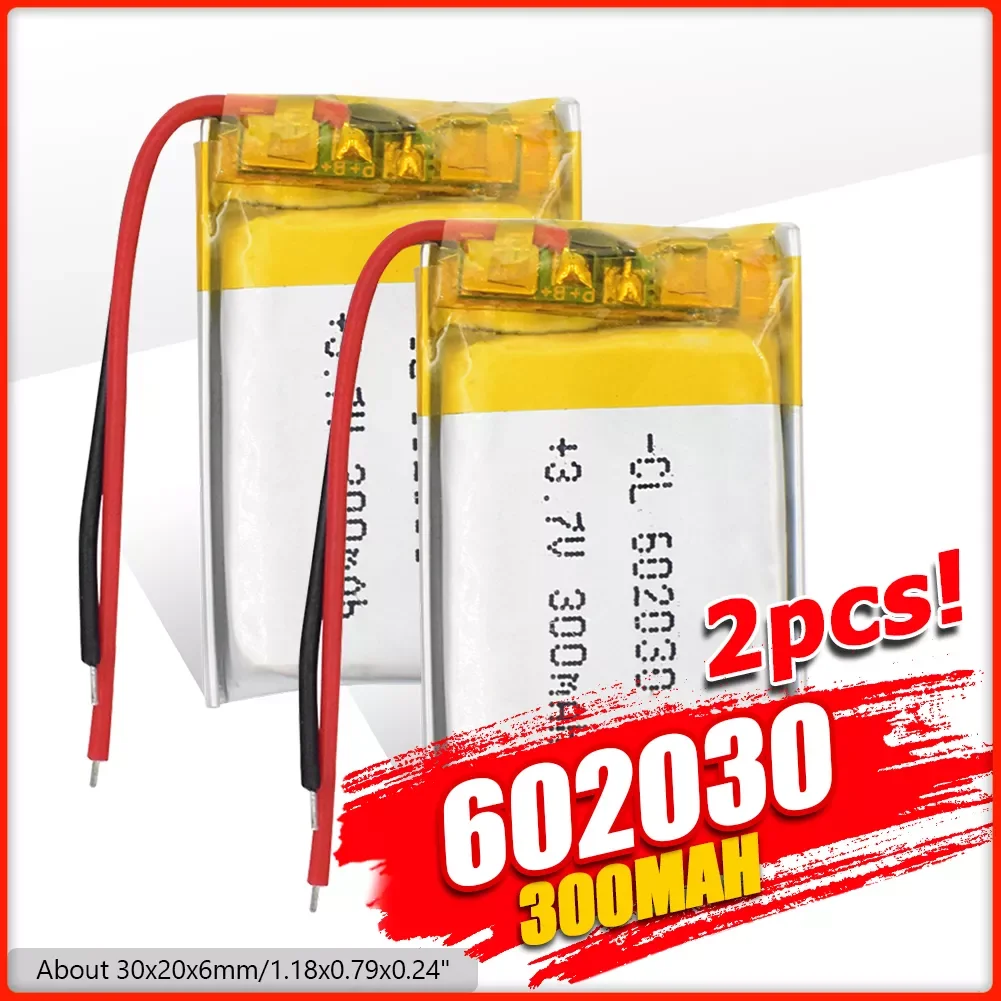 

2023New mini Lipo Rechargeable Lithium Battery 300mAh 3.7V Bluetooth MP3 Wireless Card Audio Recorder Li-ion Cell Batteries