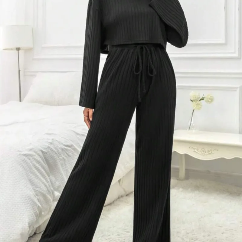 Осенне-зимняя женская одежда новая мода повседневная домашняя на шнуровке