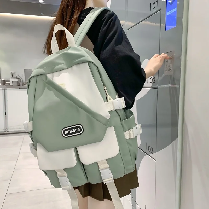 

Quality High Women Backpack Multi pocket Youth Backpacks For Teenage Laptop Waterproof Girls School Bag Boys Female Bagpack