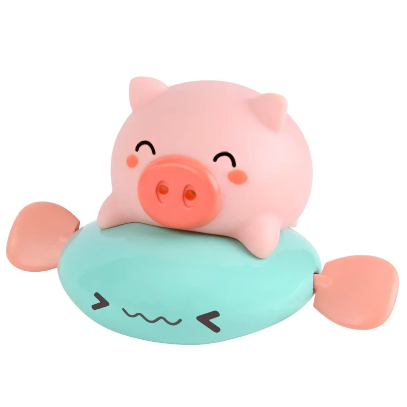 

1PCS Cute Cartoon Animal Pull the bath toy pig Classic Baby Water Toy Infant Swim Whale Wound-up Chain Clockwork Kids Beach Toy