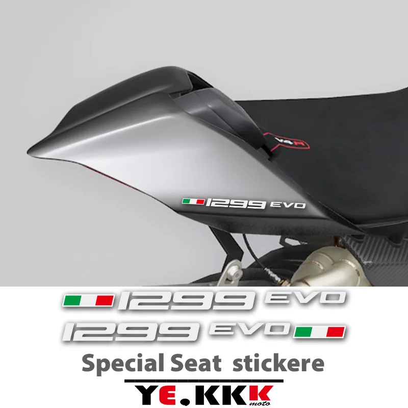 

2 Stickers For DUCATI Monster Seat Unit 1299 SP EVO Panigale S Flag Tricolor Sticker Decal Customization
