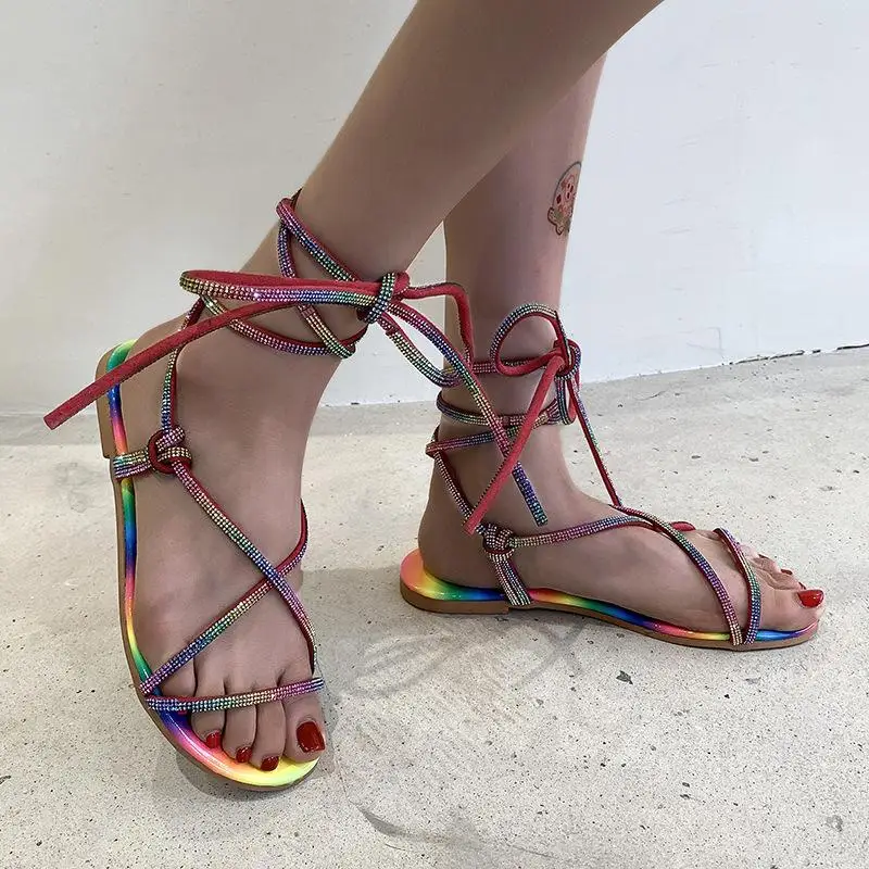 

Summer Wedge Shoes for Women Sandals Solid Color Open Toe Casual Ladies Buckle Strap Fashion Female Sandalias Mujer