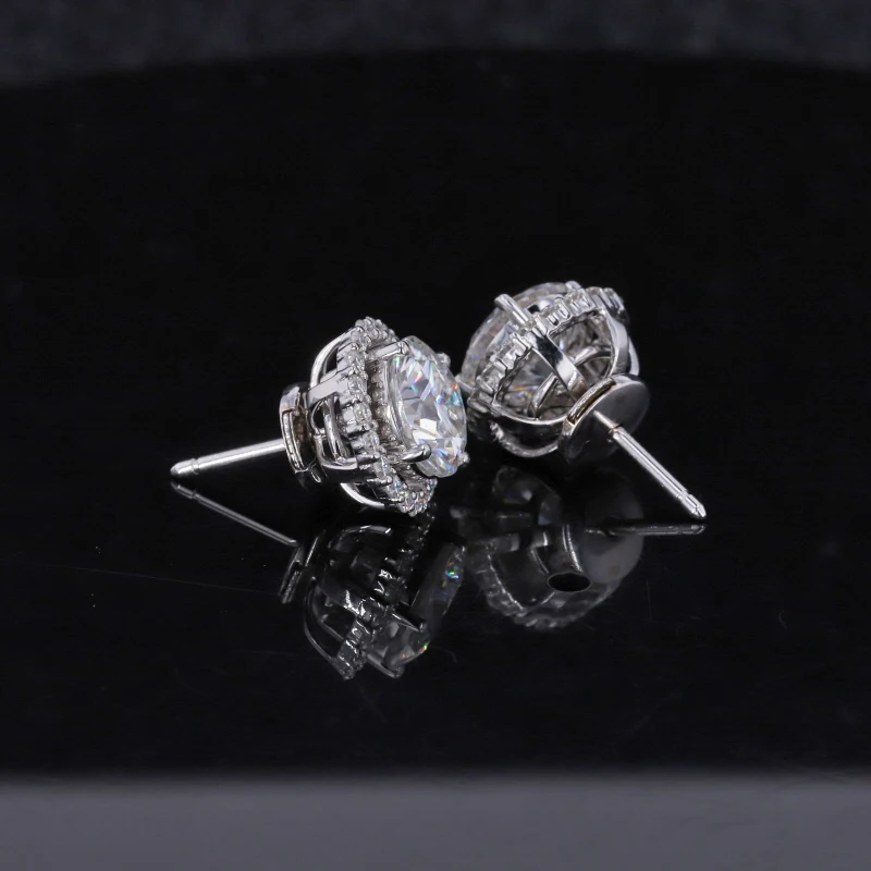 7 5 мм бриллиантовая огранка DEF Цвет Муассанит Бриллиант 14 К Белый однотонный