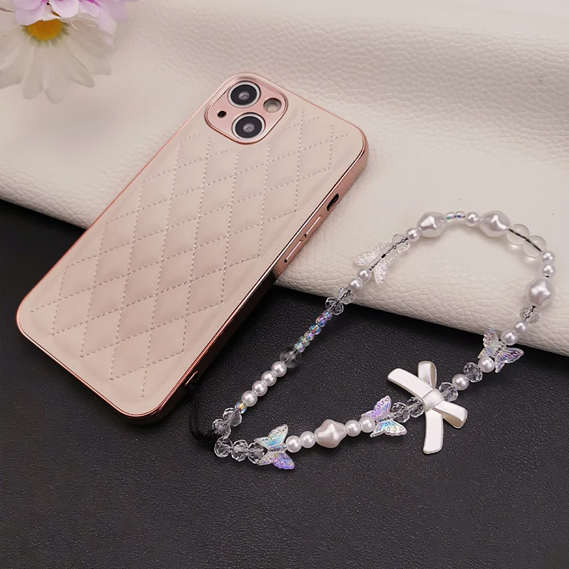 

Mobile Hand Beaded Pendant Women's Trendy Fashion Mobile Phone Shell Antilost Lanyard Phone Lanyard Short Wrist Lanyard Creative