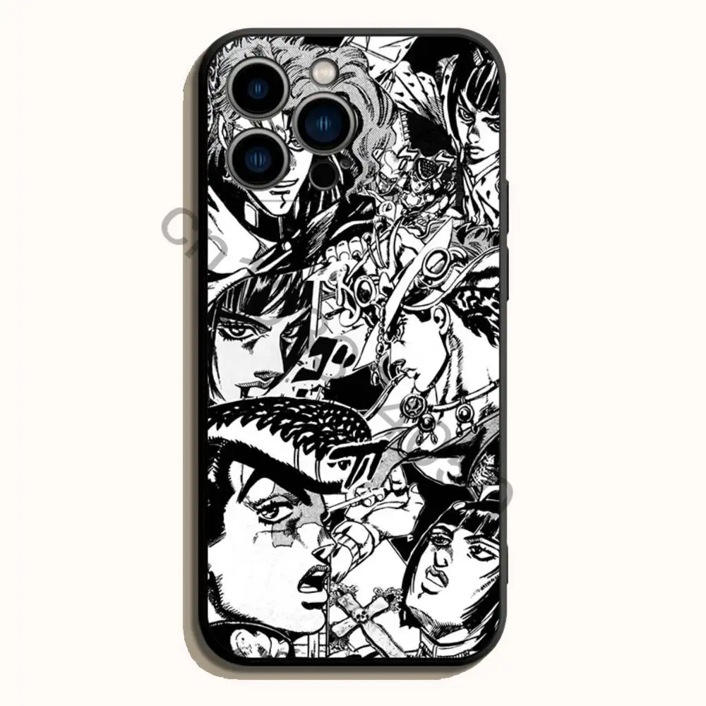 Фото Чехол J-JOJO из мягкого черного ТПУ для iPhone 17 16 15 14 13 12 11 Pro Max Mini Plus E с принтом №2