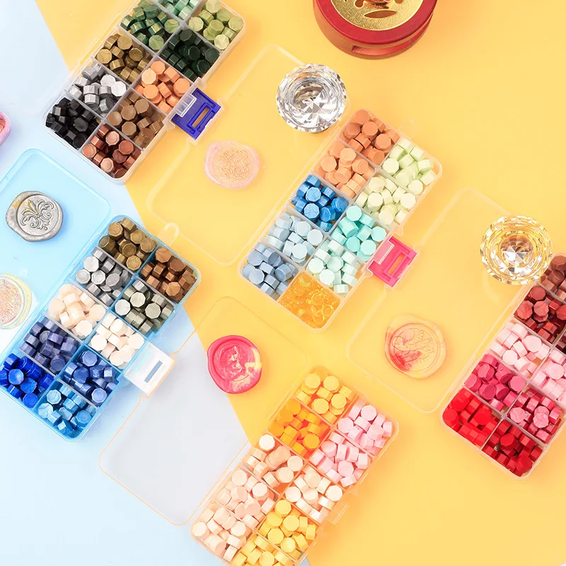 

Wax Seal Beads 10-color Boxed Fire Paint Sealing Grain Mixed Retro Invitation DIY Handicraft Stamp Gift Envelope Craft Supplies
