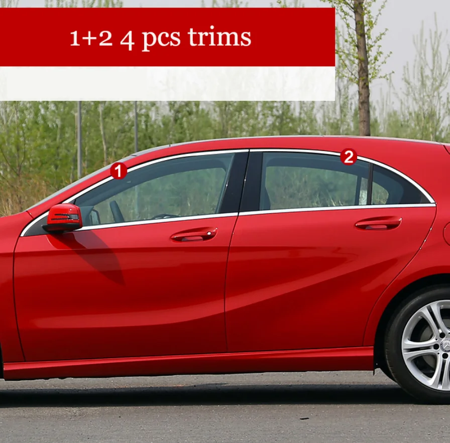 

stainless steel car window trims for mercedes benz a180 a200 a250 a160 a220 w176 2013 2014 2015 2016 2017 2018