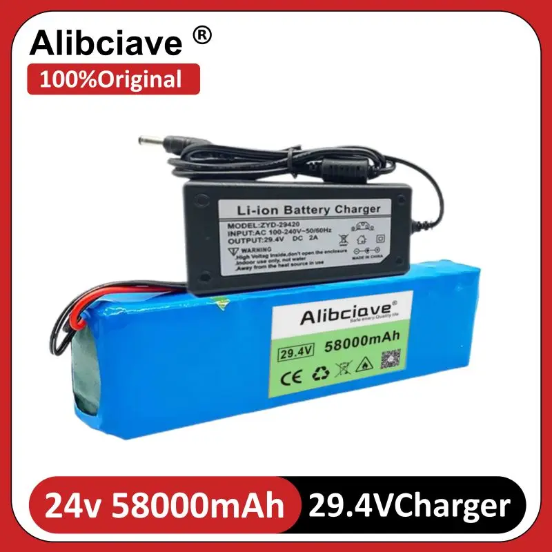 

new 7s4p 58000 MAH electric bicycle motor eBike scooter lithium ion battery pack 29.4V 18650 rechargeable battery + charger